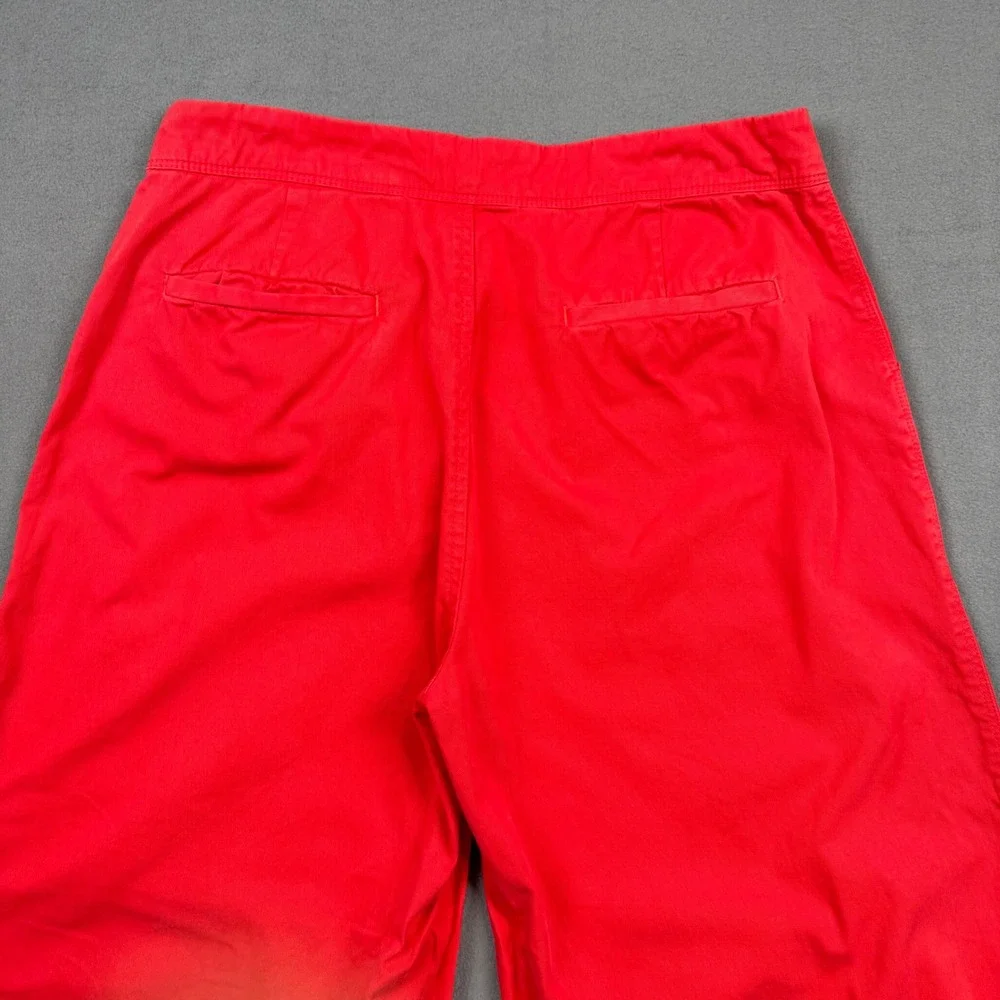 J.Crew Wide Leg Crop Ankle Pants Button Fly Cotton Twill Coastal Nautical Red 8